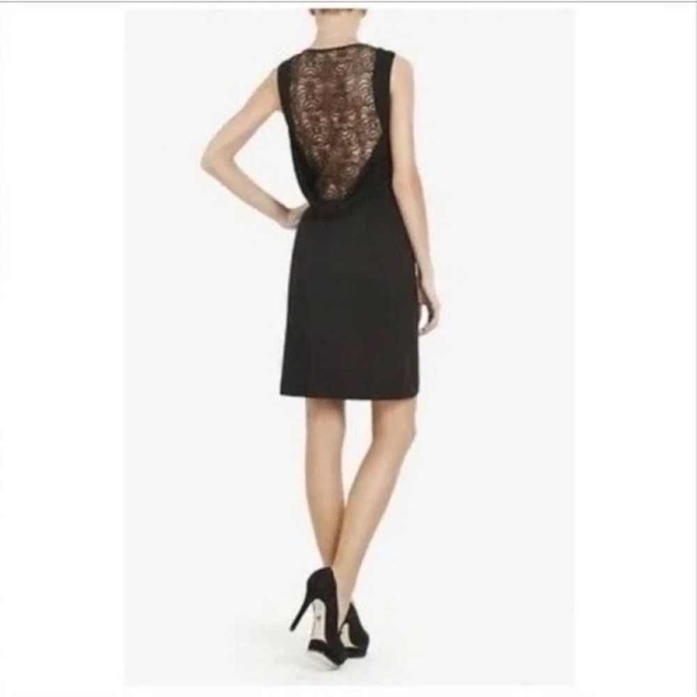 BCBGMAXAZRIA Jessalyn Dress Black Lace Open Back Sleeveless Mini Cocktail Party